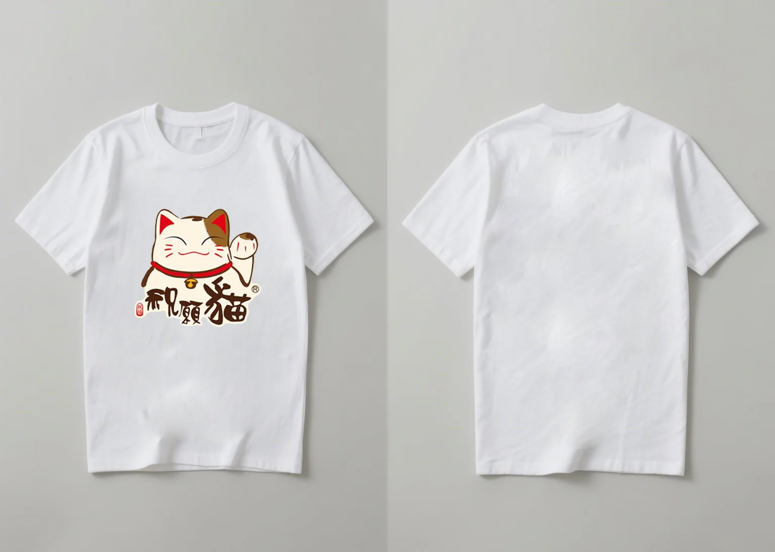 

2025 Новая тенденция в китайском стиле Maneki Neko, персонализированная модная повседневная свободная рубашка с короткими рукавами и принтом для мужчин и женщин