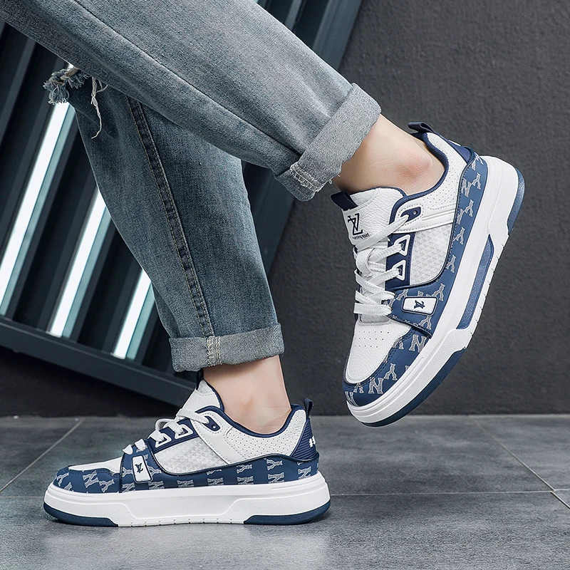 Zapatos de Skateboard con estampado de letras de tendencia para hombre, zapatillas planas de marca de alta calidad, zapatos de Skate con plataforma para hombre, zapatillas de skate