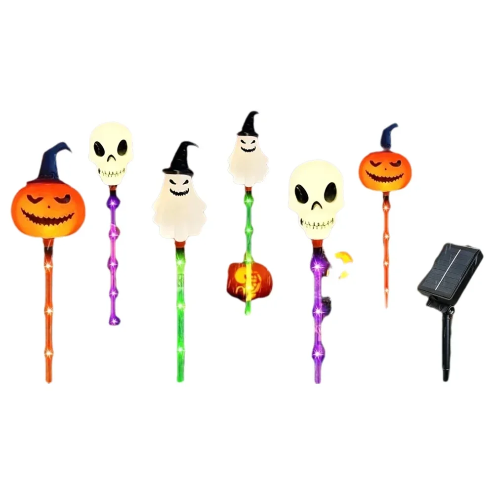 

Halloween Decoration 6 Pack Festival Lighting Pumpkin Ghost Stakes Light Garden Porch Outdoor Landscape Decor Solar Path Lights