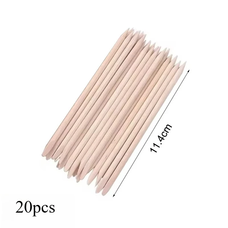 Nail Art Pusher Orange Holzstäbchen Duable-Head Pediküre Maniküre Sticks für Salon Strass Punktierung Entfernung Nail Art Pflege Werkzeug
