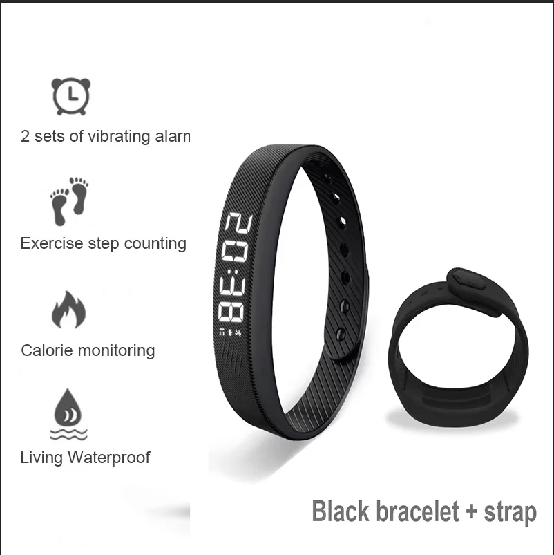 

Светодиодный цифровой водонепроницаемый смарт-часы Smartband с шагомером, монитором, умным браслетом, вибрационной сигнализацией, напоминанием