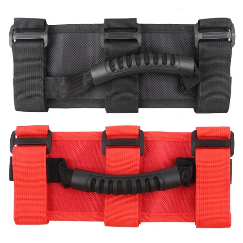 Imagen 2 del producto Manijas de agarre de barra antivuelco, correas de agarre para Jeep Wrangler JK JKU JL JLU YJ CJ TJ RZR ATV UTV, accesorios todoterreno