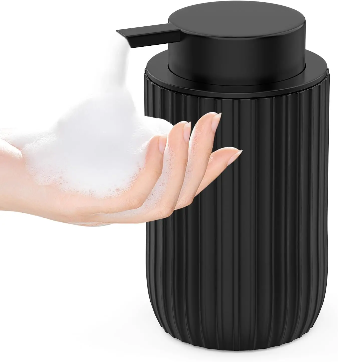 

Керамический дозатор для пенного мыла, 12 унций, многоразовый, матовый черный, для ванной и кухни