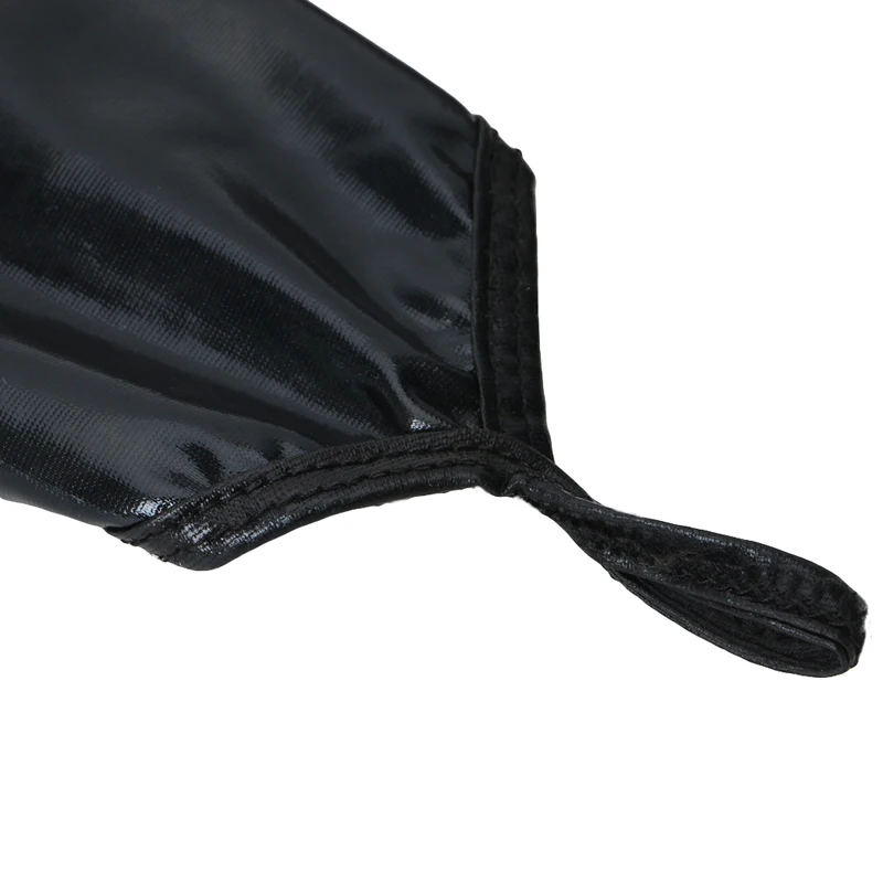 Sexy Long Black Metallic Feel Gloves Synthetic Leather Arm Sleeves Costume