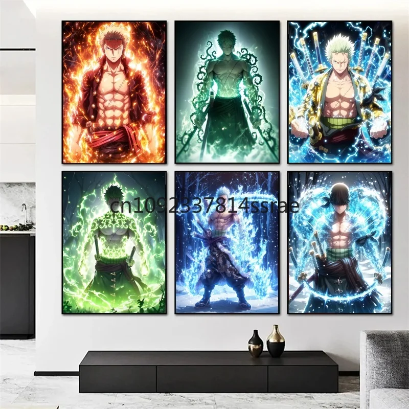

Japan Classic Anime ONE PIECE Zoro Canvas Prints Poster Home Comics Pictures Gifts Wall Art Children's Bedroom Room Decorative