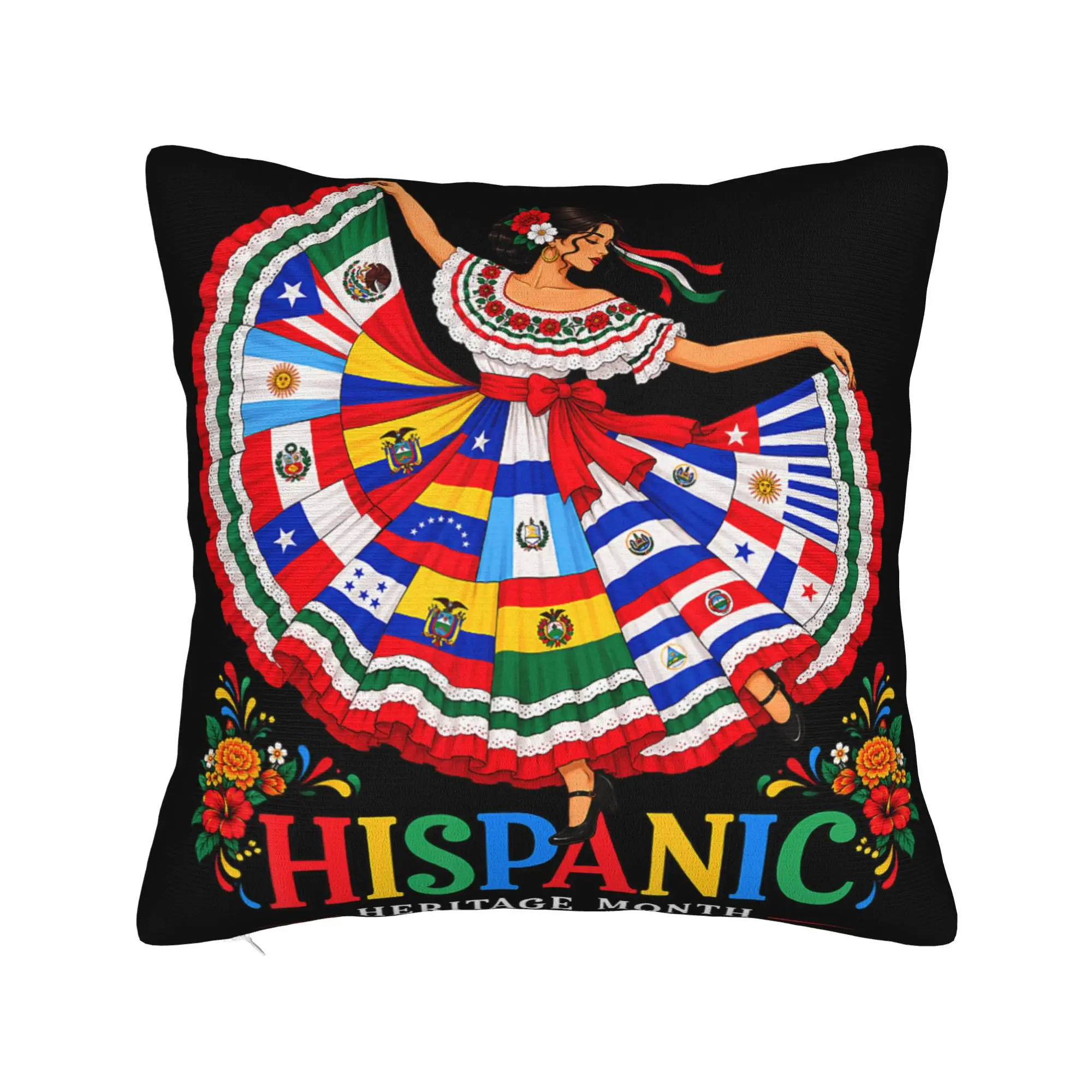Celebrate Hispanic Heritage Month Boho Floral Latino Pillow Cover  Design Cushion Cover Fashion Pillow Case For Home Decoration