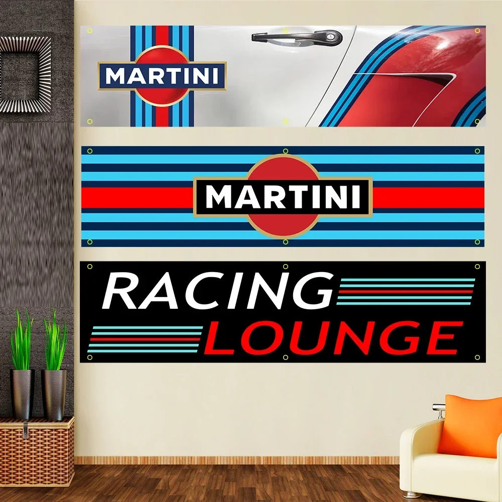 JohninBanner 2x8 Fts Martinis Super Racing Car Polyester Printed Banner Garage or Outdoor For Decoration FLAG