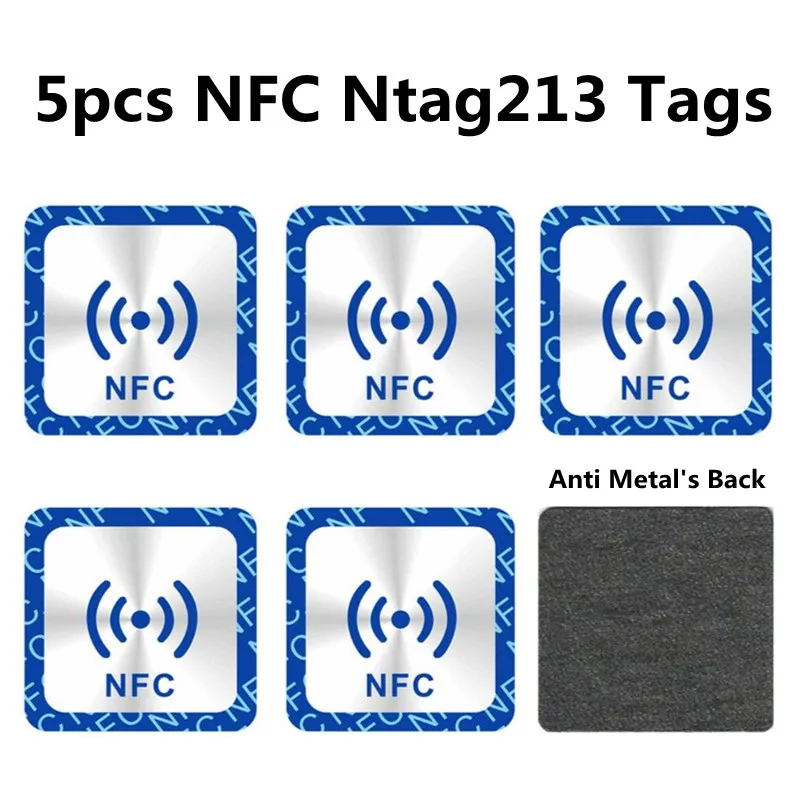 

5pcs NFC Ntag213 TAG Anti Metal Sticker Ntag 213 13.56MHz Universal Label RFID Token Patrol Ultralight for shortcut etc