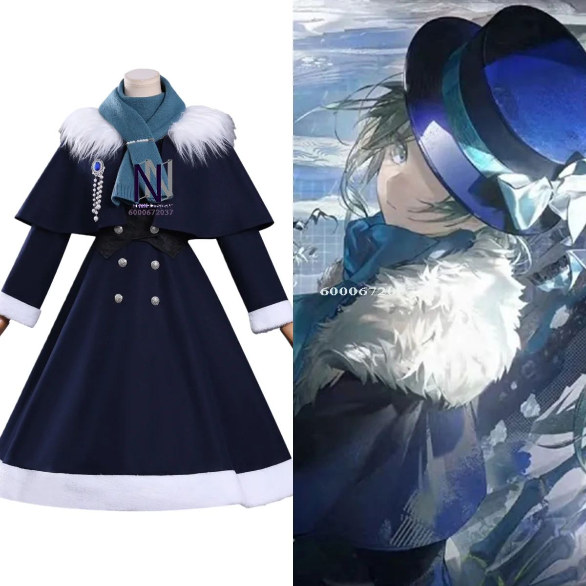 

Game Reverse: 1999 Cosplay Costume Anime Vertin Role Playing New Blue Winter Uniform Hat Women Adult Comic Con Halloween Party