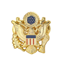 USA Flag Emblem Lapel Pin American Double-Headed Eagle Patriotic Brooch for Bag Clothes Jacket Pin Buckle Badge Fashion Jewelry