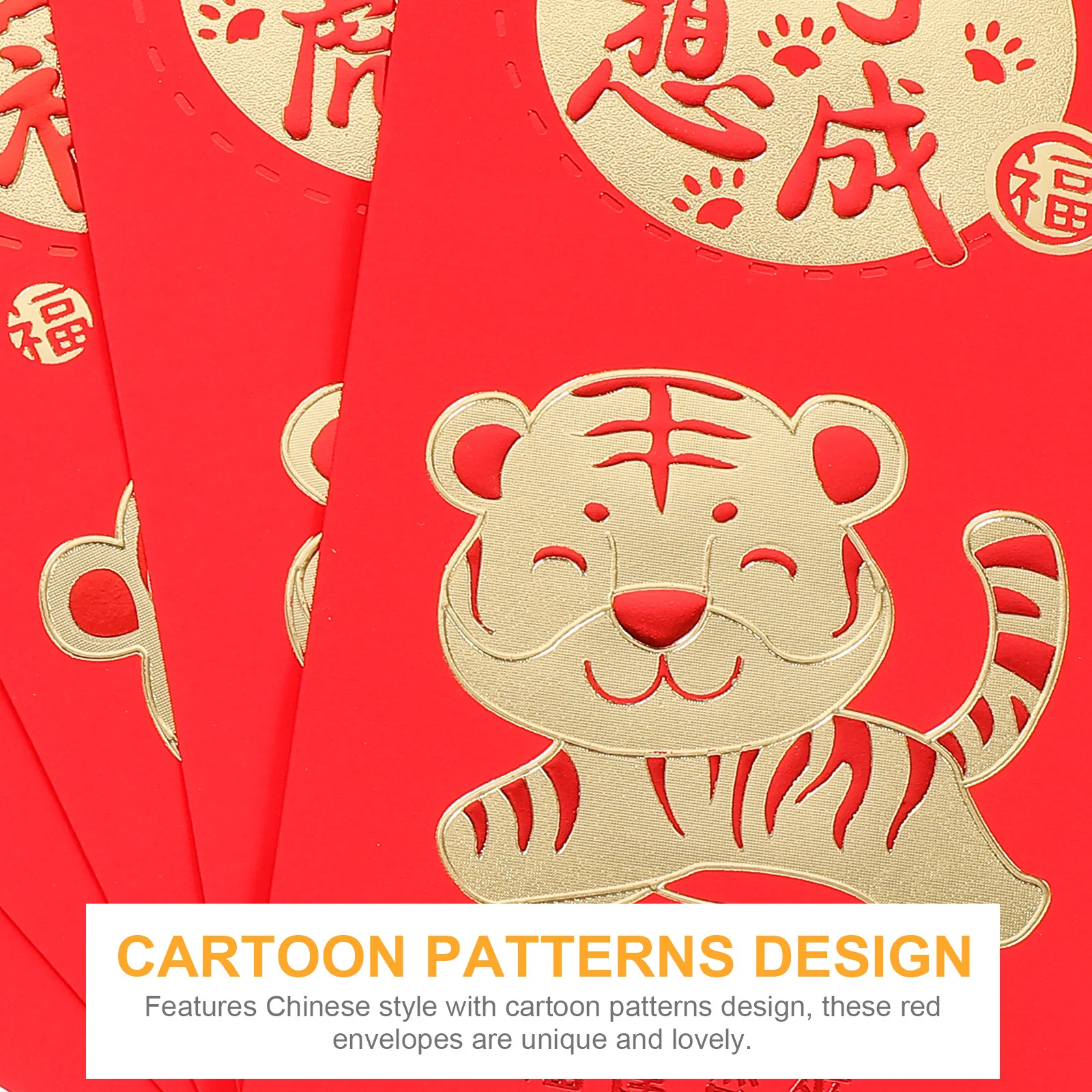 30pcs New Year Envelopes 2022 Chinese Tiger Year Money Pockets Red Packets For Spring Festival Traditional Ceremony Chinese