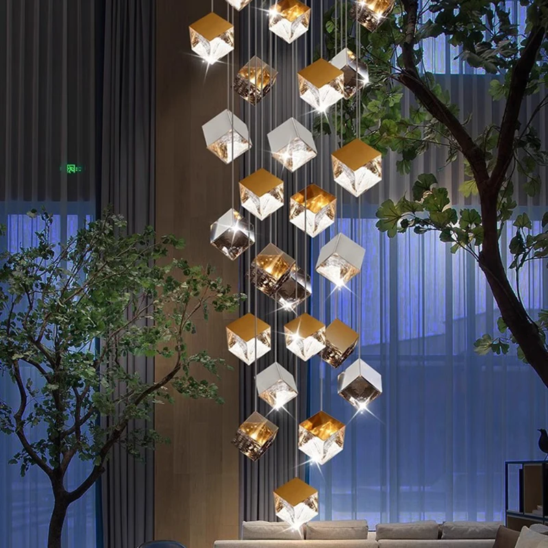 Modern Stair chandelier Pendant lights indoor lighting Ceiling lamp hanging light led Chandeliers