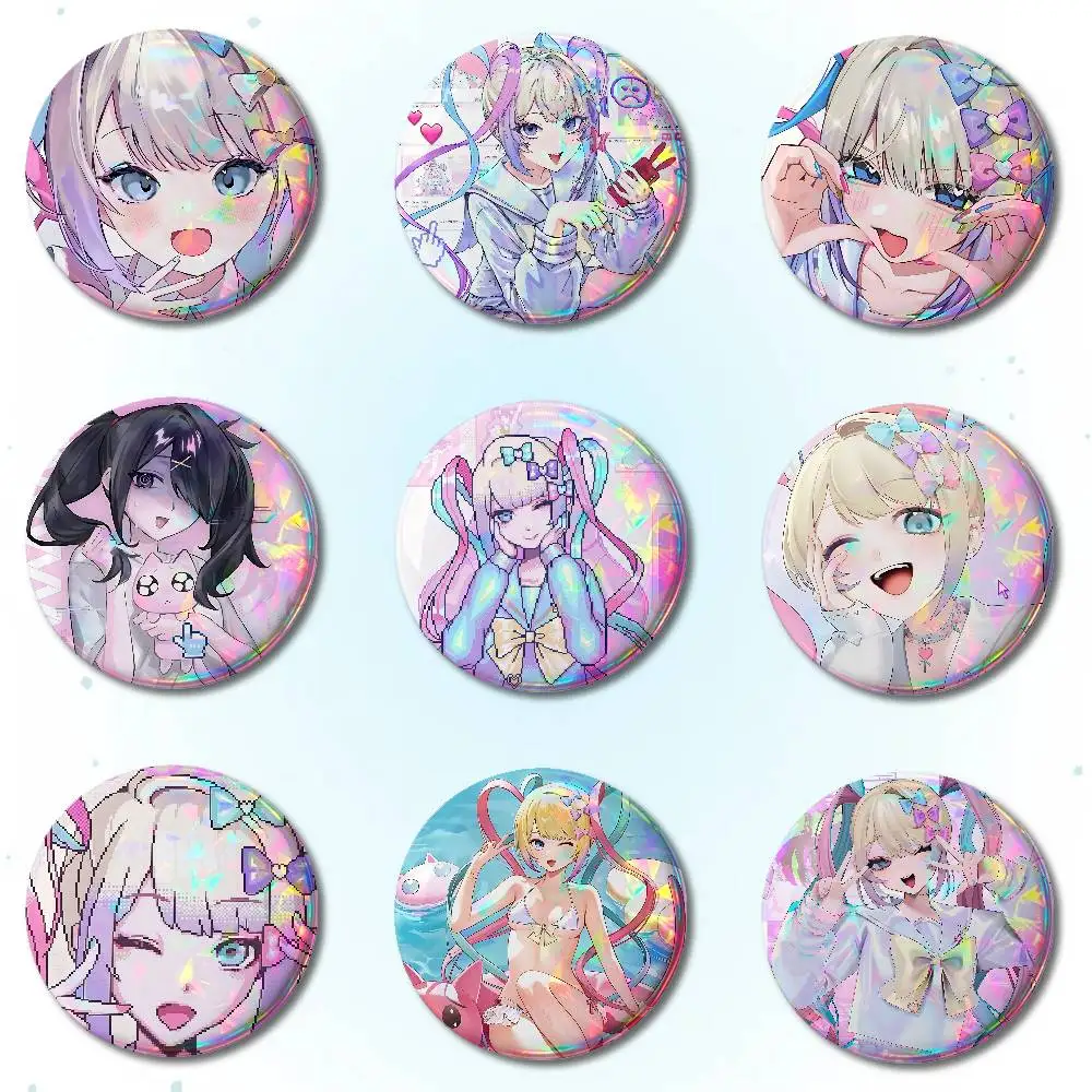 N-Needy Girl Overdose Cute Badges Round Brooch Cute Cartoon Idol Cosplay Badges DIY Backpack Clothing Jewelry Pins