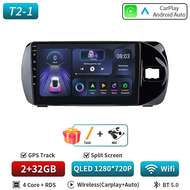 Car Radio Android 16 Carplay For Toyota Vitz 3 XP130 2014 2015