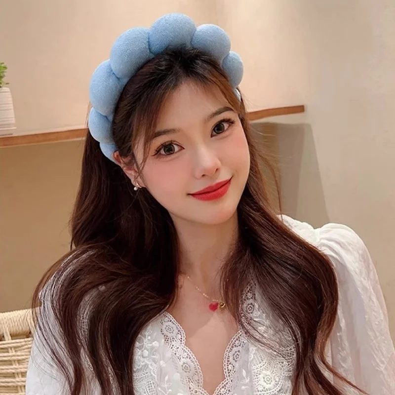 Simple Cloud Sponge Headband for Women Korean Style Candy Color Wide Brim Headband Fashion Girl Face Wash Headband Hair Accessor image 3