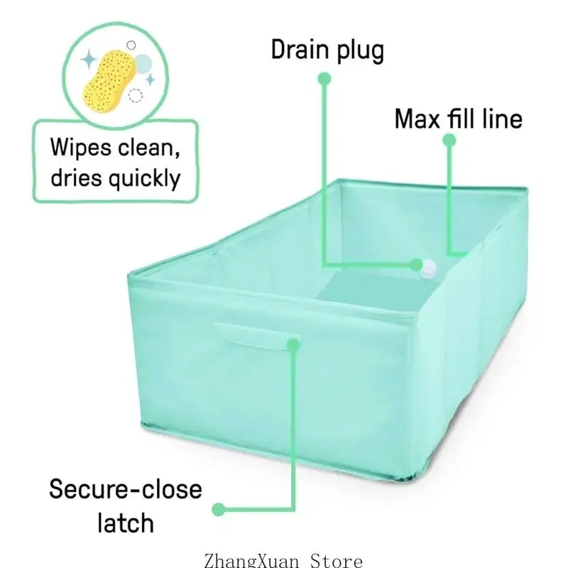Faltbarer Hundewaschpool, auslaufsicher, dickes PVC, Schnellablassventile, Reisebadewanne, 3 x – Detail 10