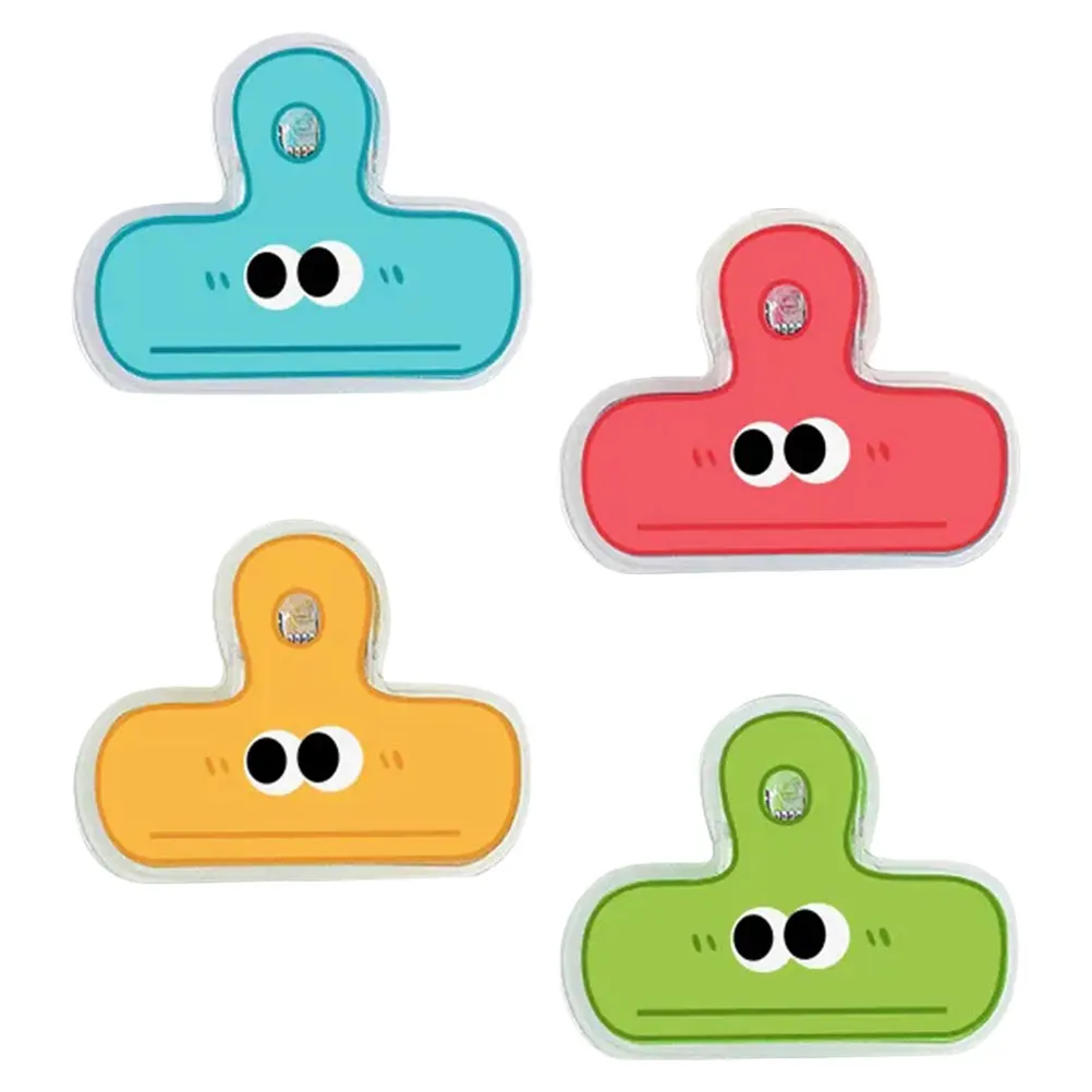 

4 Pcs Cartoon Eyes Snack Bag Clips Plastic Chip Sealing Paper Mini Binder Kitchen Food Storage Pegs DIY Photo Clothespins