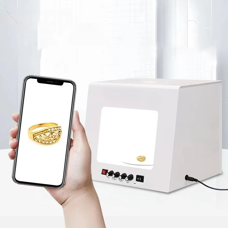 20cm Small Shadowless Light Box Portable Photo Fill Light Portable Jewelry Gem Photography Led Light Box view 2