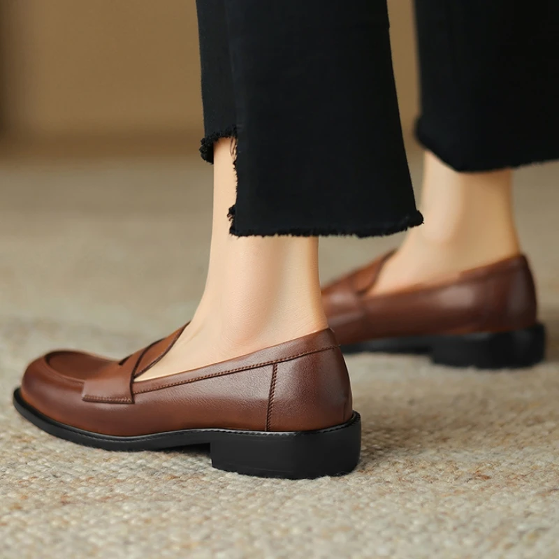 Spring Oxford Shoes For Women Genuine Leather Desinger Flats Loafer Casual Elegant Walking Shoes Men Big Size 48 Comfortable view 3