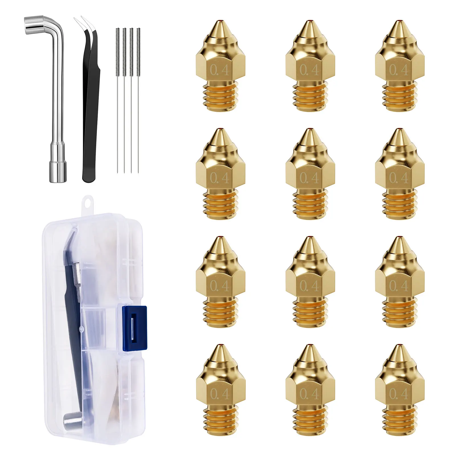 

0.4mm MK Brass Nozzles 3D Printer, Compatible with Creality Ender 3,Ender 5,Ender 6, CR 10, Ender 3 V2 Neo Series 3D Printer