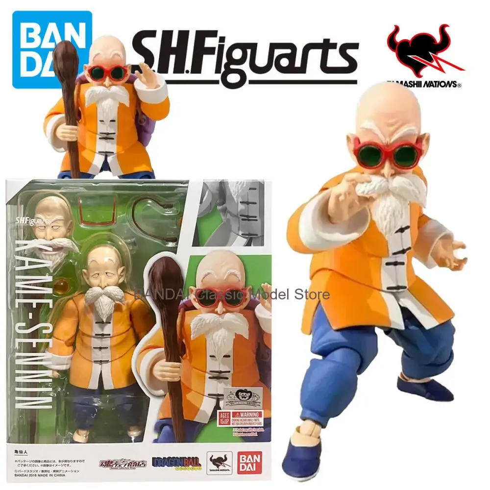 In Stock BANDAI 100% SHF Dragon Ball Kame Sennin Anime Action Collection Figures Model Toys Figura PVC Gift Action Figure Toy