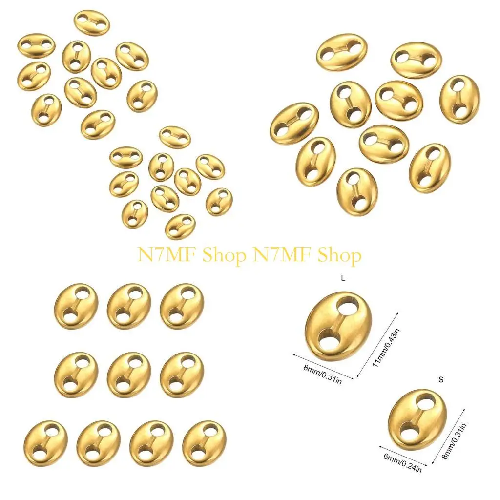 n7mf-10-個ステンレス鋼クラスプネックレスブレスレットペンダントコネクタジュエリーキット
