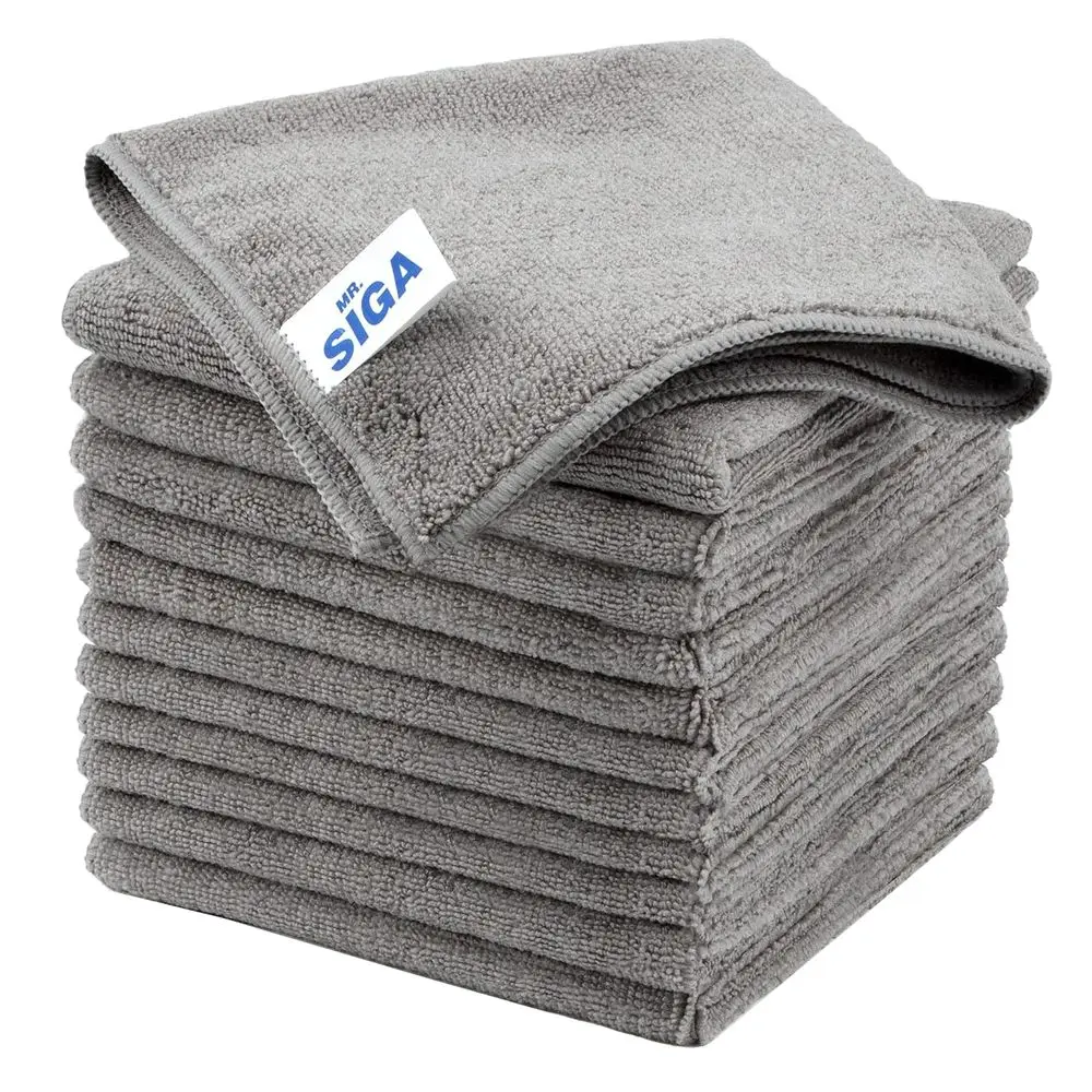 

Microiber Cleaning Cloth, All-pose Microiber Towels, Streak ree Cleaning Rags, Pack o 12, Grey, Size 32 x 32 cm(12.6 x 12.6 inch