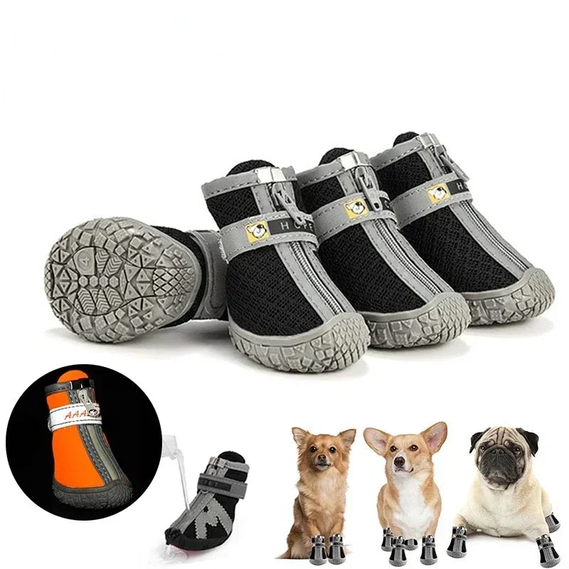 Waterproof Pet Dog Shoes, Antiskid, Puppy Rain, Chihuahua Walking Boots, Breathable Cat Socks, Paw Accessories, 4Pcs Set