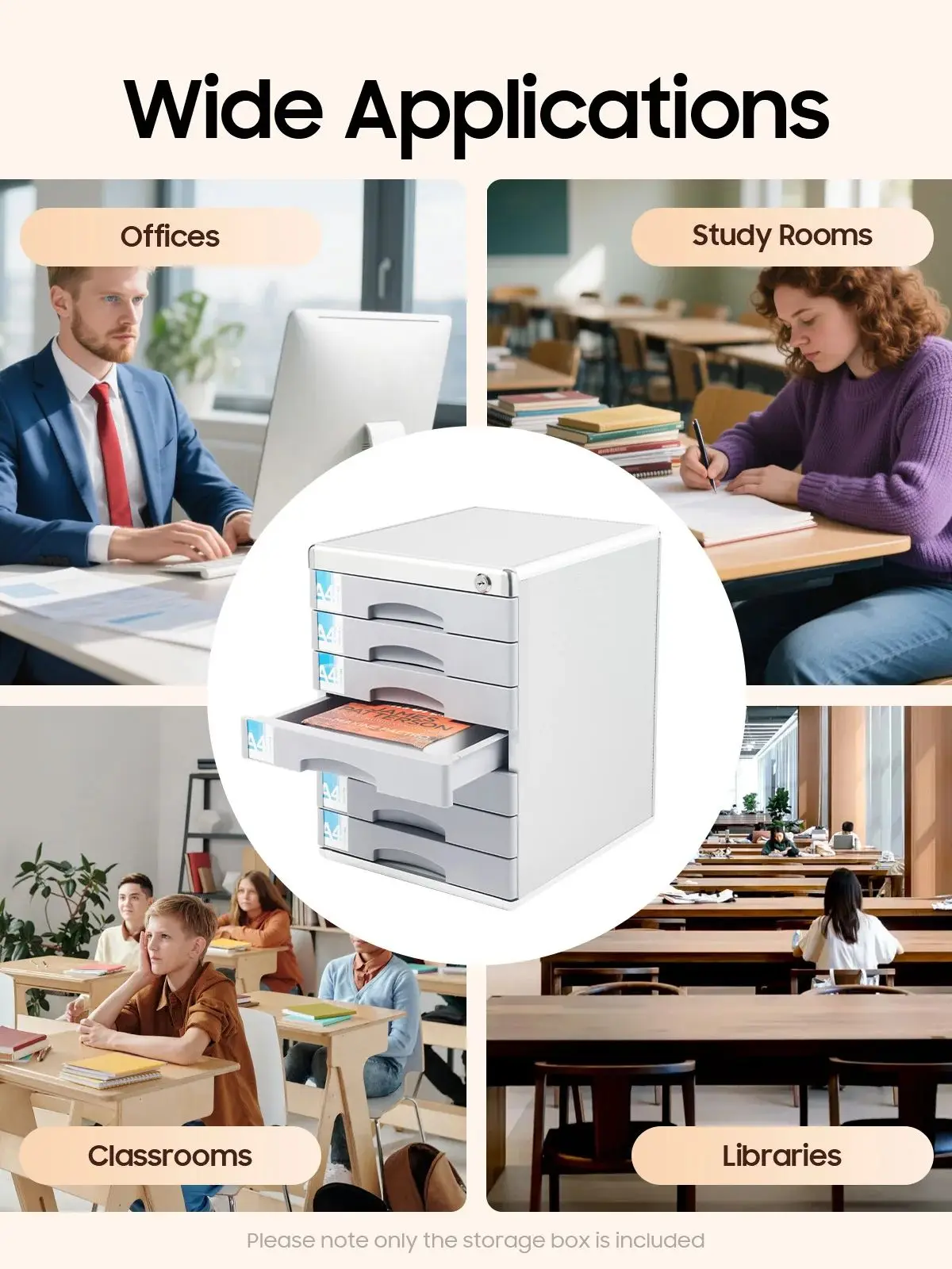 7-Schichtiger Dokumenten-Organizer aus Aluminiumlegierung mit Schloss, Sicherheits-Aktenorganizer, Schreibtisch-Schubladenorganizer für Büro und Zuhause