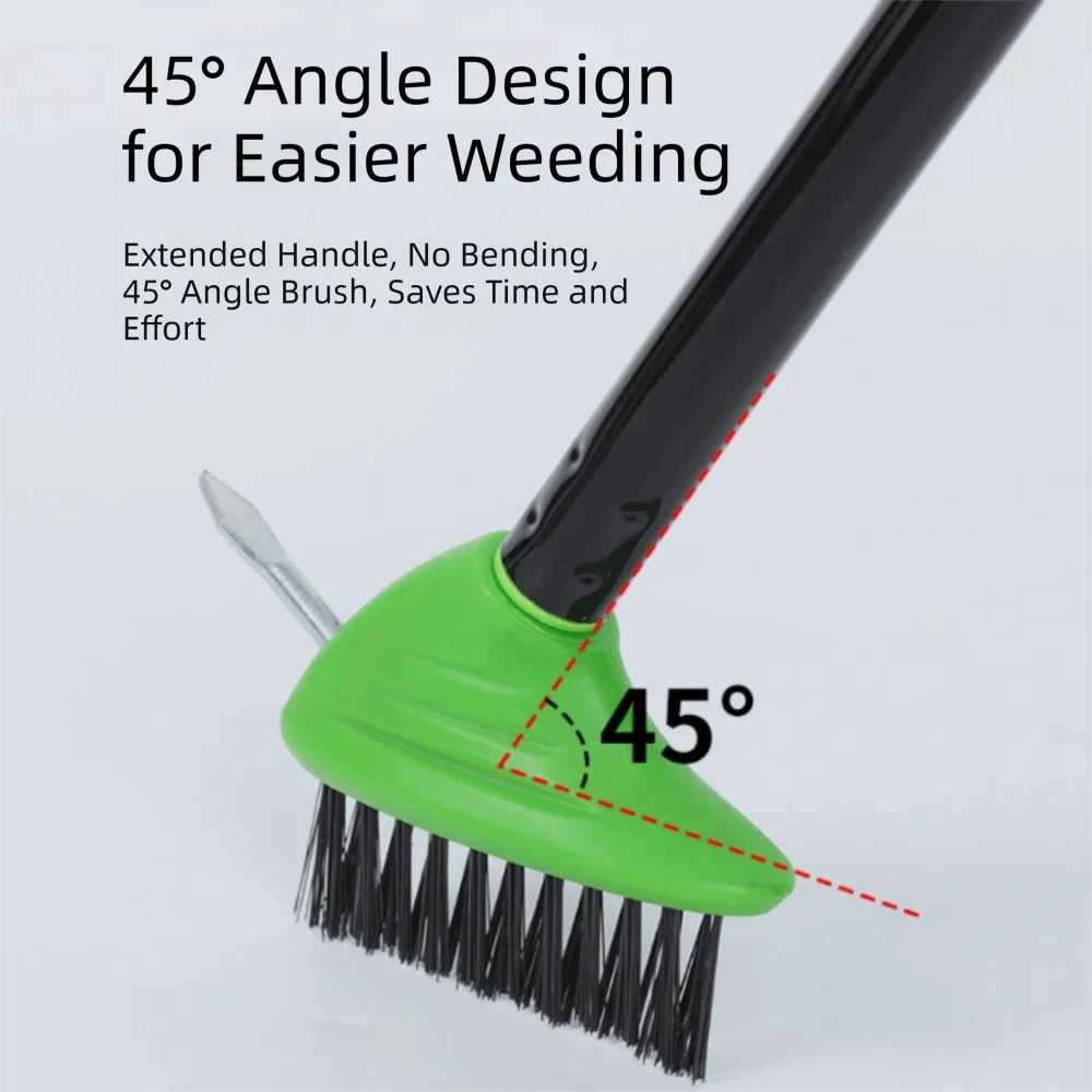 

3 In 1 Weed Brush Extendable Handle Replaceable Brush Heads Garden Cleaning Tool Multi-Functional Manual Weeding Brush