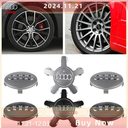 4Pcs Car Audi Original 59/128mm Wheel Center Cap Hub Covers Badge Accessories For Audi A3 8P A4 A5 A6 C7 A7 A8 S4 S6 RS TT Q3 Q5