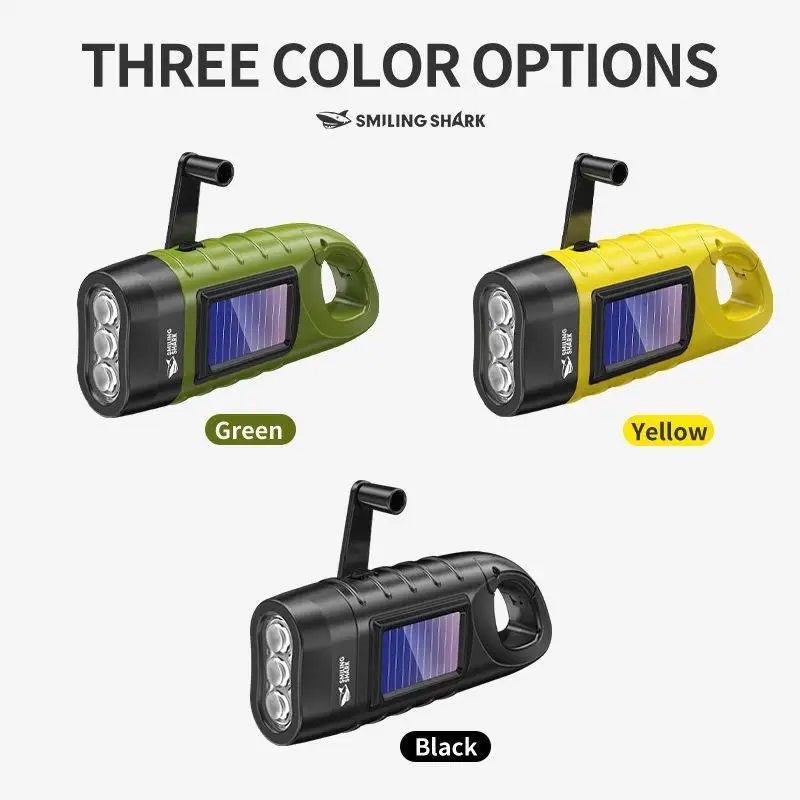 Luz de emergencia multifuncional para exteriores, generador de manivela manual, linterna Solar LED, minilinterna portátil para exteriores