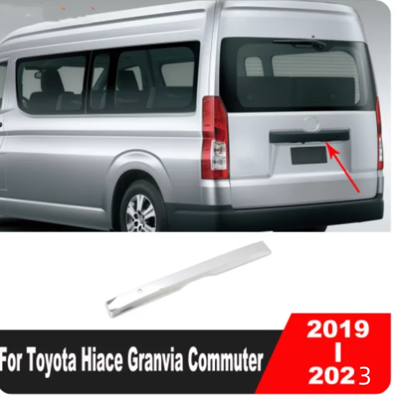 

For Toyota HiAce Granvia Commuter 2019-2021 2022 2023 Chrome Car Rear Trunk Lid Cover Trim Tailgate Lip Strip Accessories