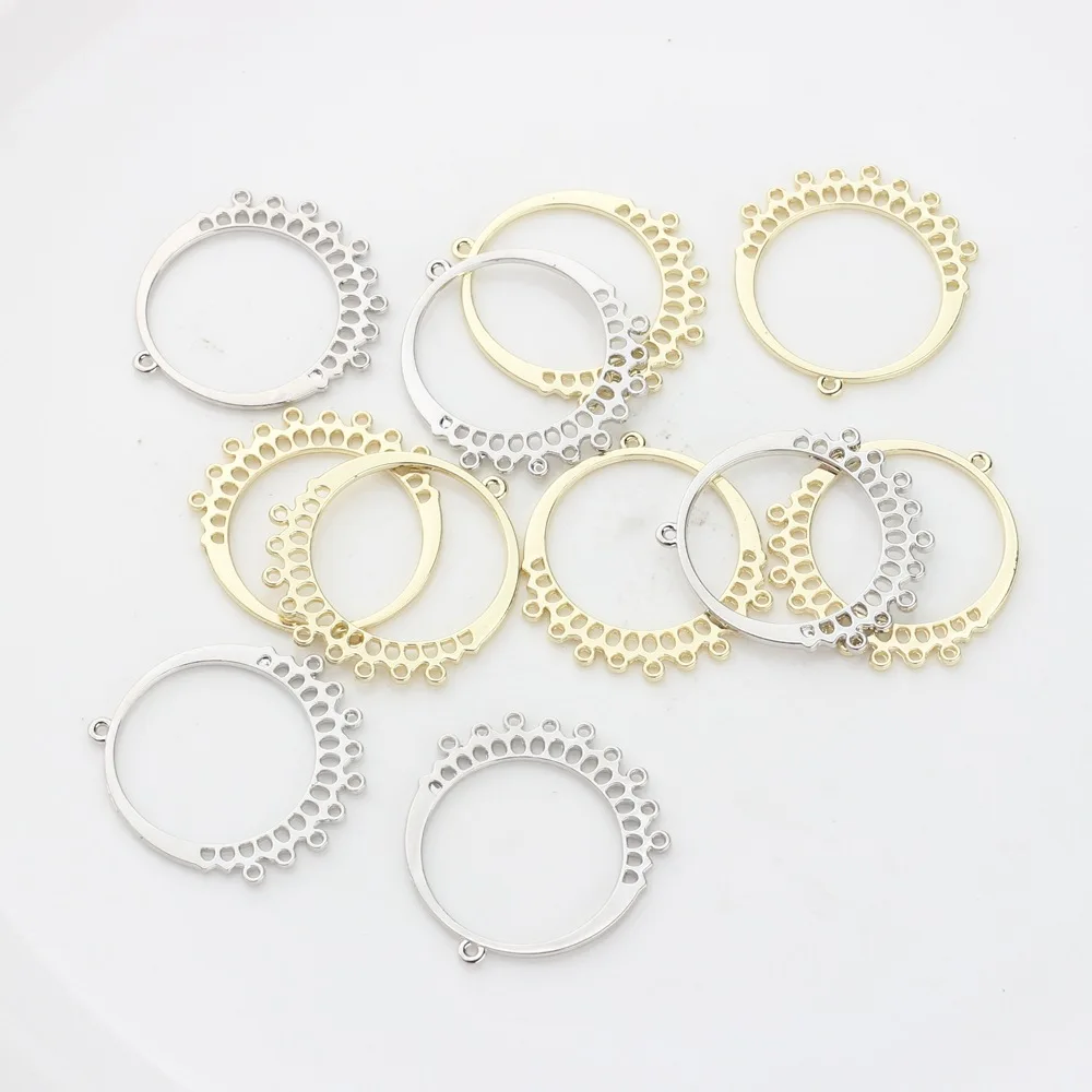 Zinc Alloy Charms Round Shape Circle Connector Tassel Charms For DIY Tassel Earrings Jewelry Making Finding Accessories