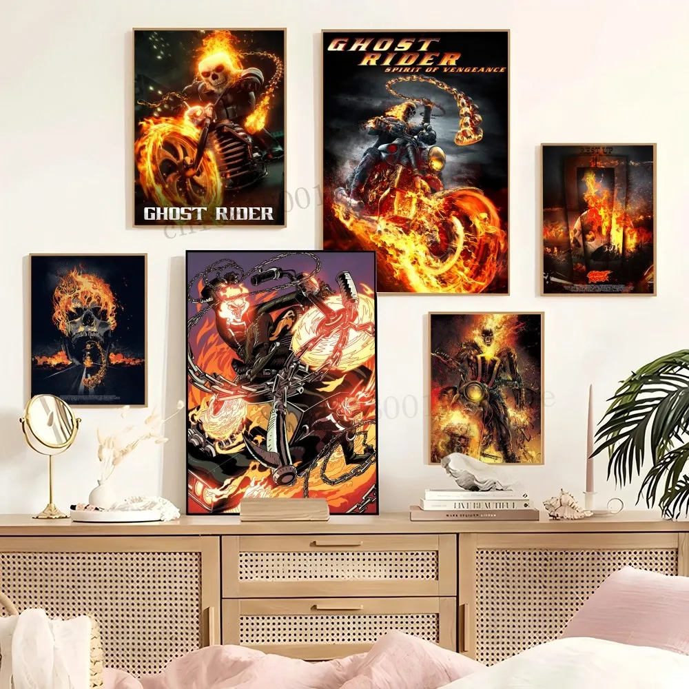 G-Ghost Rider Movie Poster Paper Print Home Living Room Bedroom Entrance Bar Cafe Art Painting Decoration