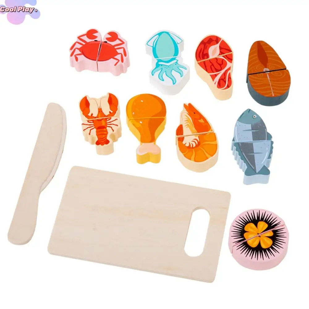 1 set Wooden Kitchen Cutting Fruits Toys Play Food Montessori Simulation Kitchen Pretend Toy Exquisite Pretend Vegetables