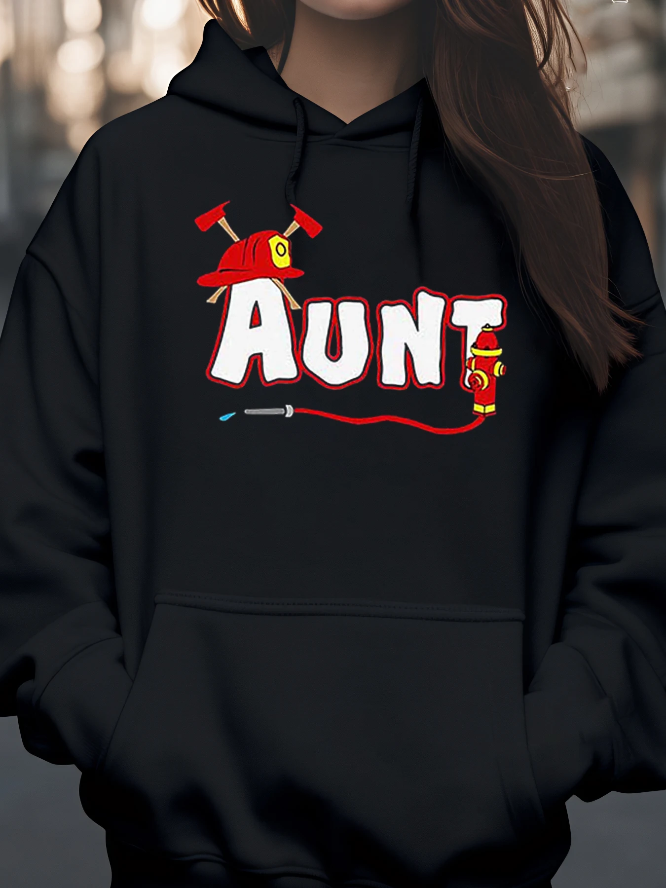 

Толстовка с принтом «Пожарная тетя» для семейных видов и повседневной женской толстовки