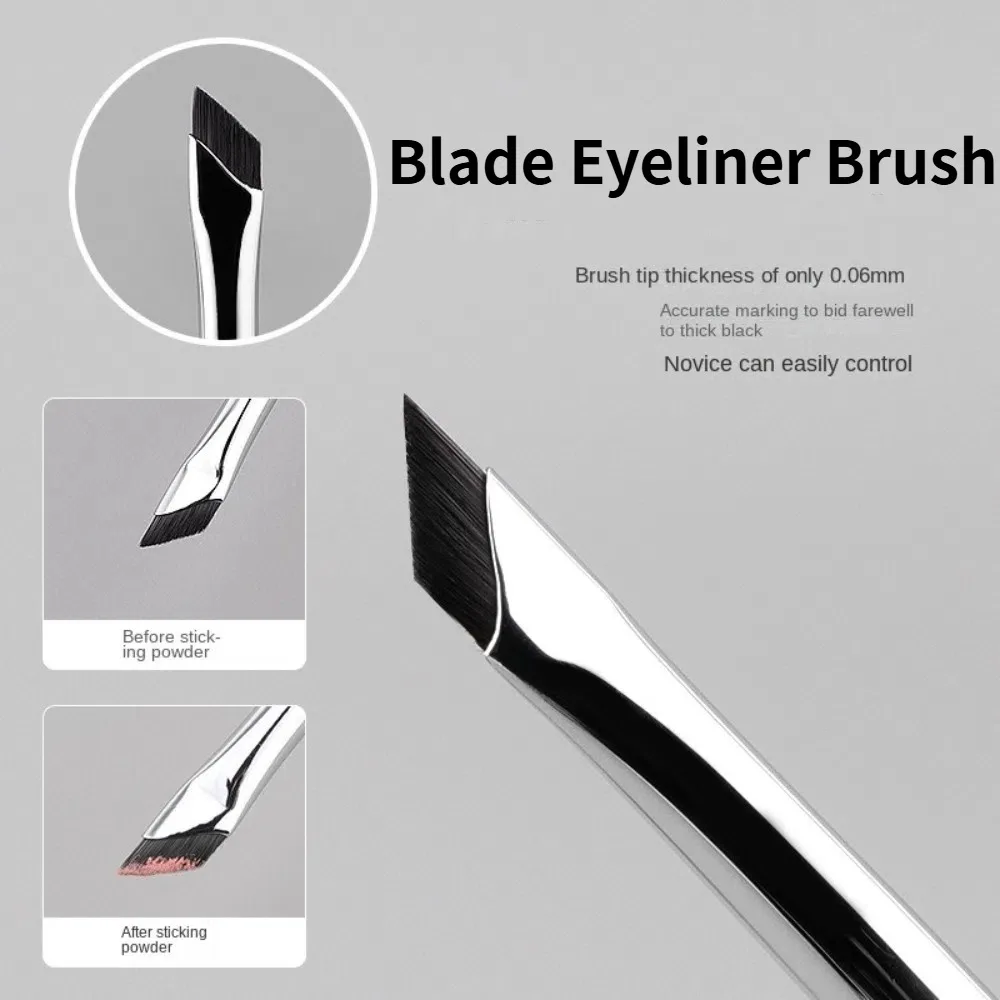 1/6 szt. Ultra Cienki Pędzel do Eyelineru Płaski Pędzel do Konturowania Brwi Płaski Pędzel do Brwi Profesjonalny Zestaw Pędzli do Makijażu z Drobnym Kątem Narzędzie do Makijażu