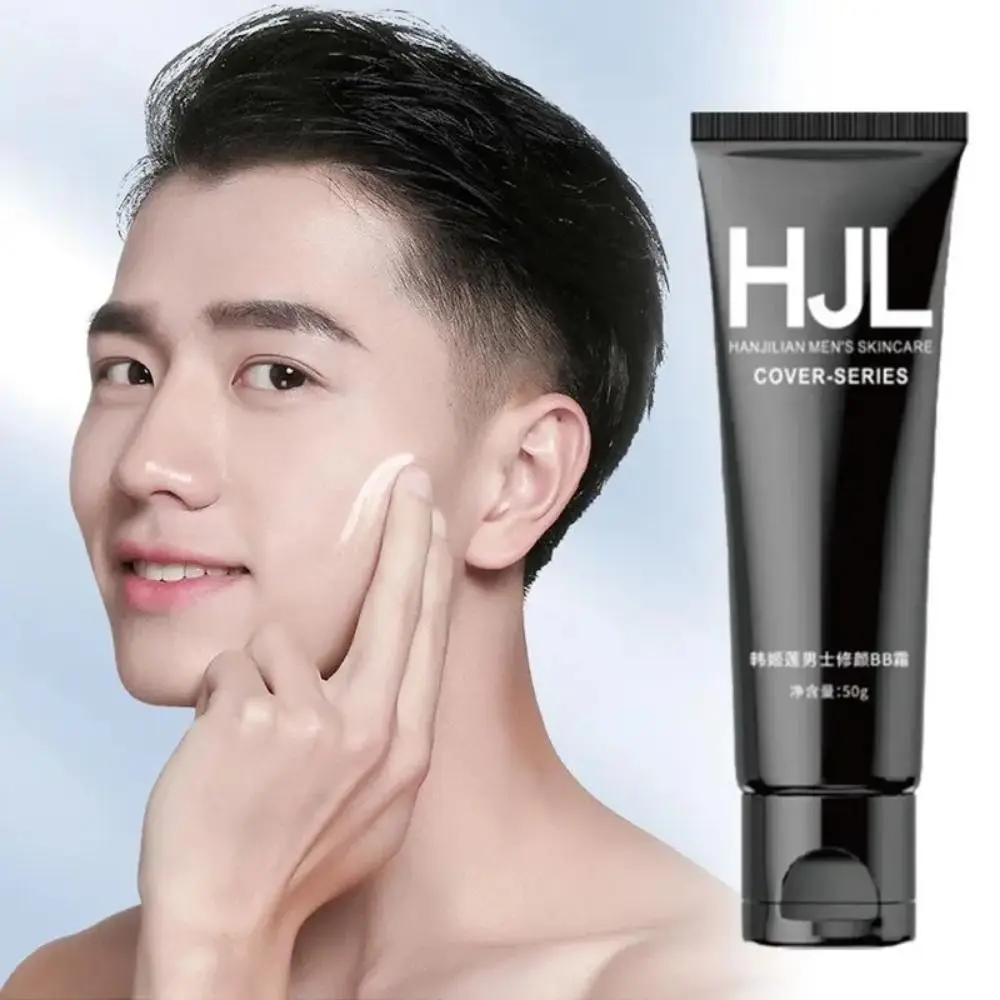 New 50g Men BB Cream Natural Brightening Liquid Concealer Nourishing Oil Control No-Makeup Cream Face Cosmetics