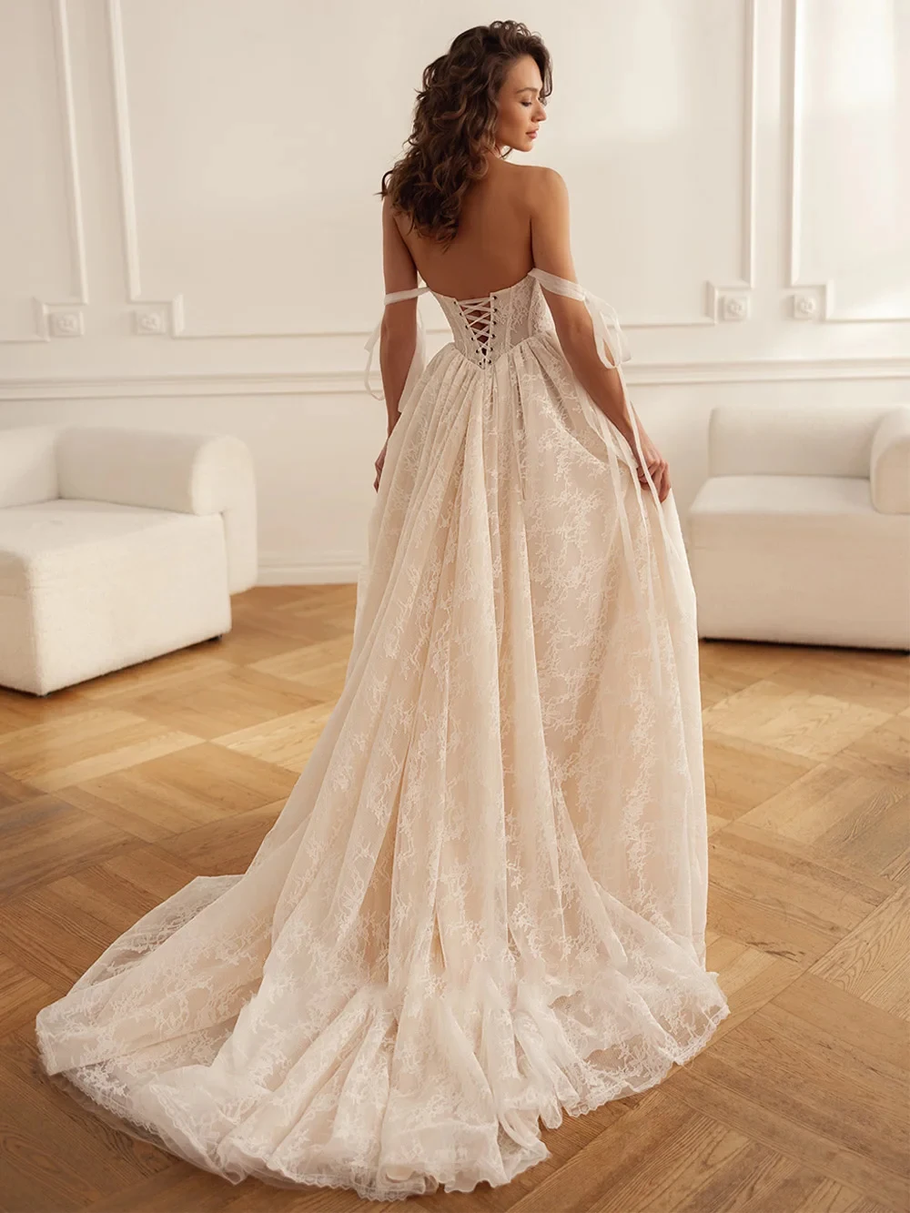 Corset Champagne Wedding Dresses for Ladies Empire Soft Tulle Bridal Gowns Exquisite Sleeveless Vestidos De Novia 2026 Summer