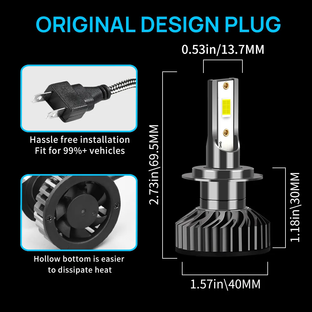 Infitary Car Lights H4 LED H7 30000LM H11 3570 LED Canbus lampada per lampadine per fari Auto H1 H3 9005 9006 HB3 HB4 9007 H13 Fog 12V