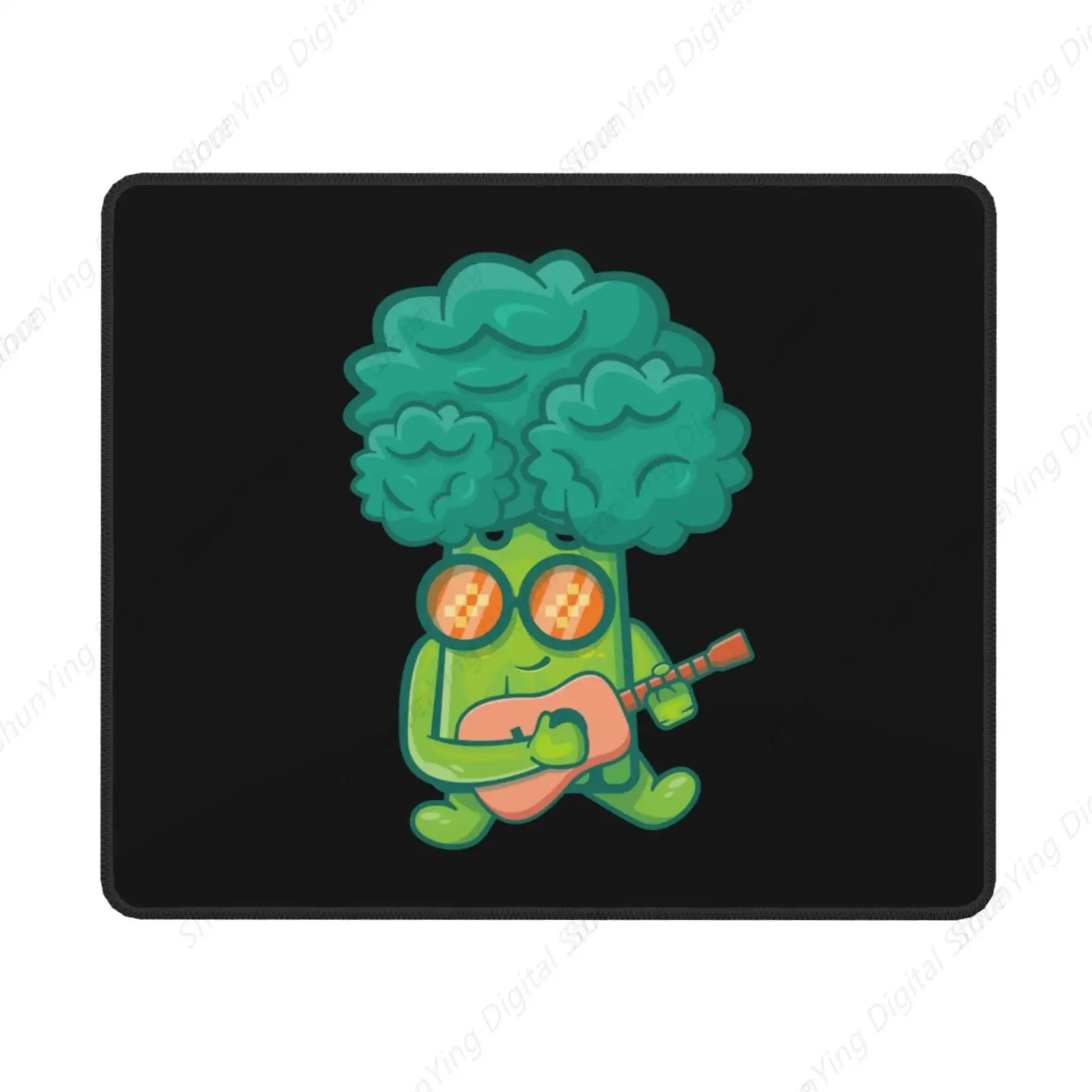 

Interesting Broccoli Playing Guitar Mouse Pad Anti Slip Rubber Mouse Pad Laptop Office Gaming Home Mouse Pad 18*22cm