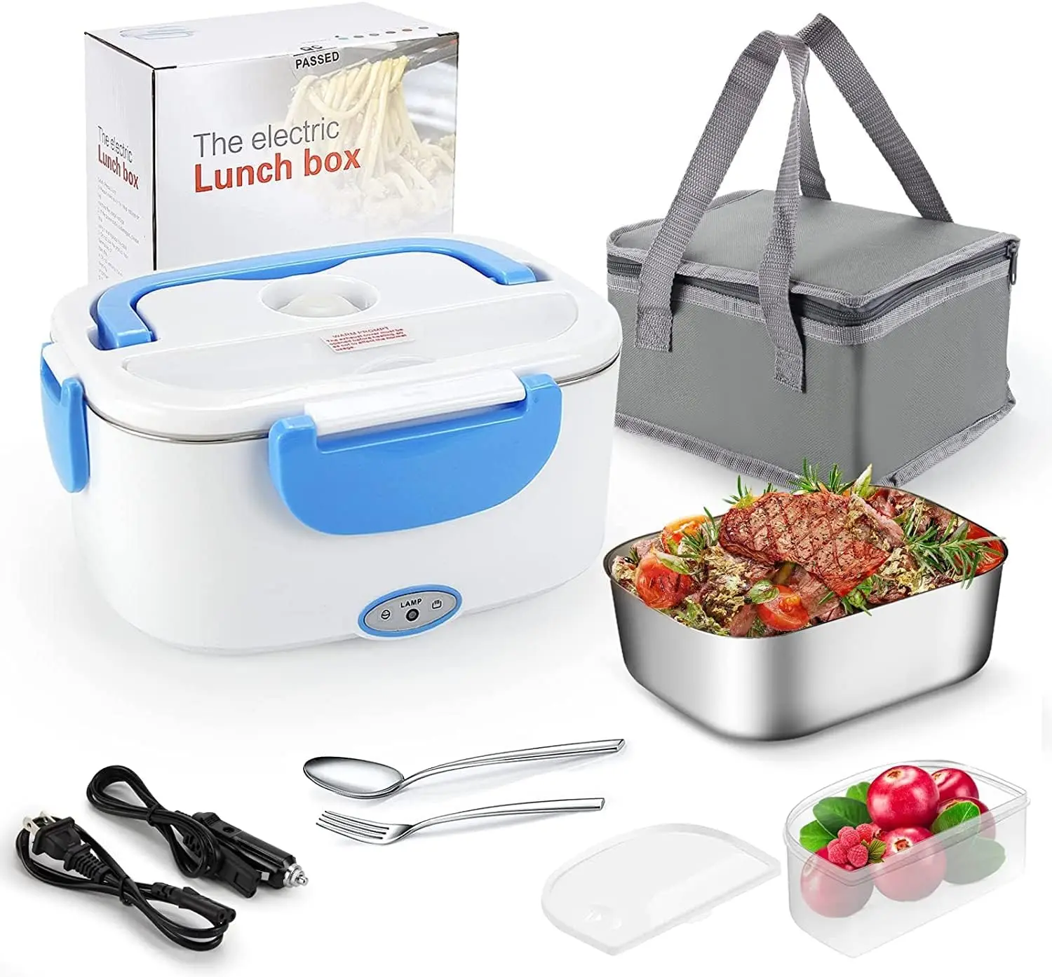 Electric Lunch Box Food Warmer 2 in 1,Lunch Heating Microwave for Truckers with Removable Stainless Steel Container 1.5 L,