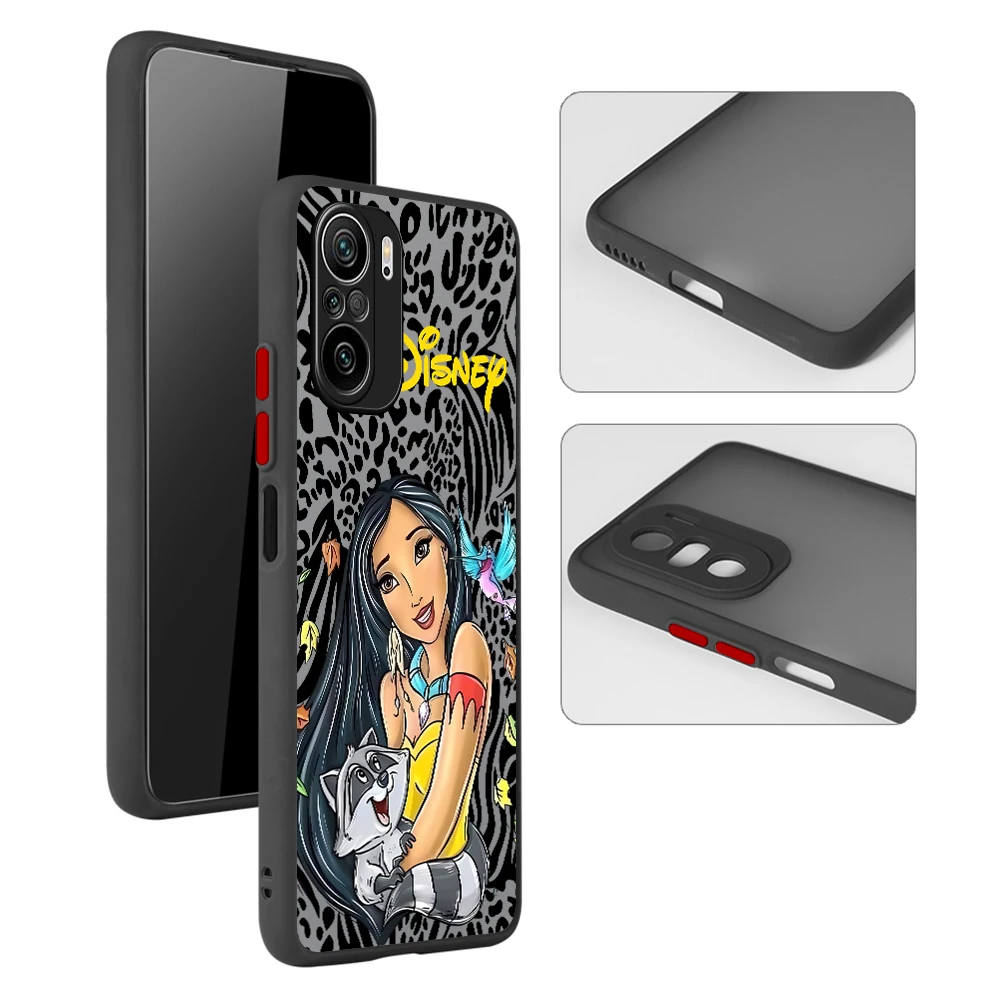 Disney Princess Art Matte Phone Case para Redmi 10A 9A K40 Pro 10 12 5G 9C A2 9 10C 9T A1 Plus 12C Luxury Cover