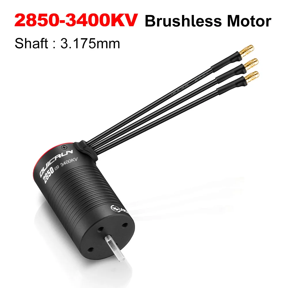 HOBBYWING Borstelloze Sensorloze Combo QUICRUN 2840 2850 Motor 12BL45 G2 45A ESC As Waterdicht Voor 1/12 1/14 1/16 RC Auto's