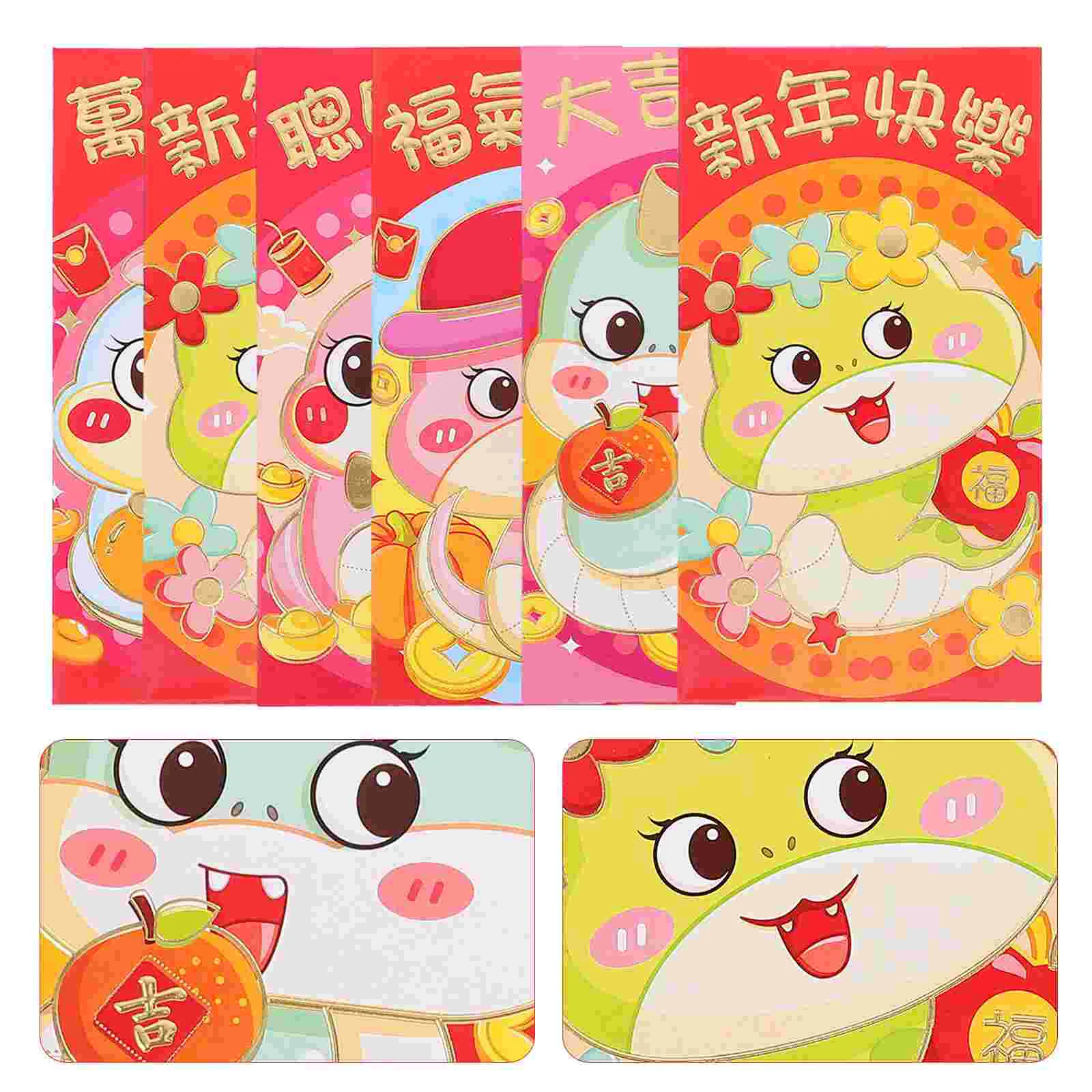 30 Pcs Spring Festival Red Envelope Creative Packet 2025 Year Chinese New Packets Zodiac Envelopes Present Paper Coated