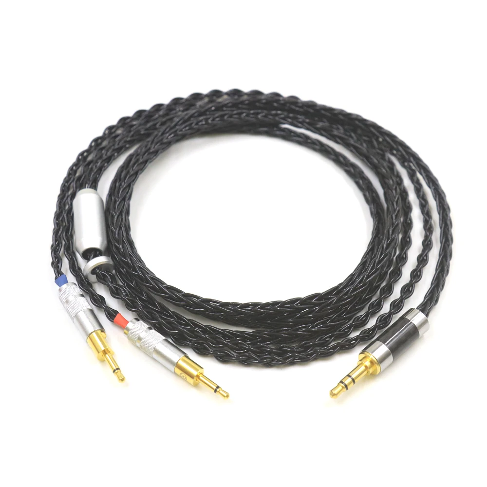 Sennheiser hd700用イヤホン延長コード、ヘッドフォンアップグレードケーブル、オスからオス、デュアル2.5mm、8コア、3.5 xlr、4.4