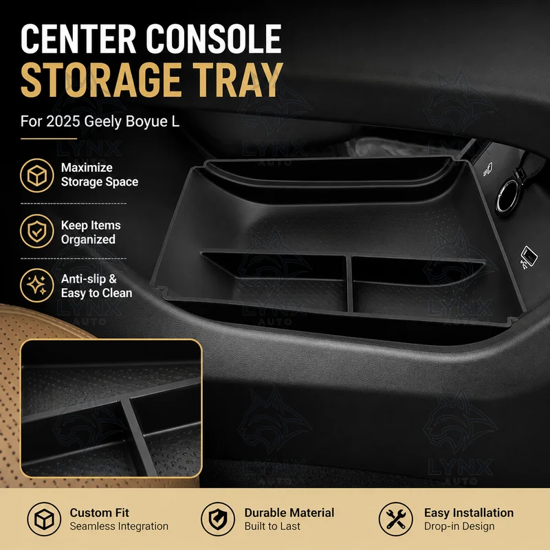 Upgrade For 2025 Geely Boyue L Center Console Lower Storage Box Car Organizer Tray Insert Interior Accessories