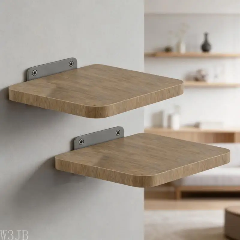 W3JB Platzsparende Soundbar-Wandhalterung, Massivholz-Wandregal für verbesserte Sound-Einrichtung und platzsparende – Detail 2