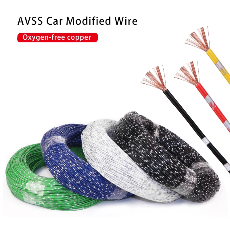 Sq0.3mm-2.5mm 5m/10m AVSS Car Speaker Audio Cable OFC Oxygen-free Pure Copper Wire Twisted Pair Power Cord Line